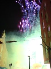 Abbrennen der Fallas Figuren in Benicarló