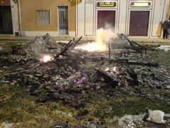 Asche der Fallas Figuren in Benicarló