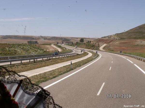 Auf der Autobahn zwischen Burgos und Leon