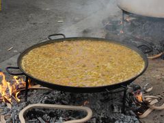 Paella am kochen