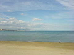 Strand von Peñíscola und Blick aufs Meer